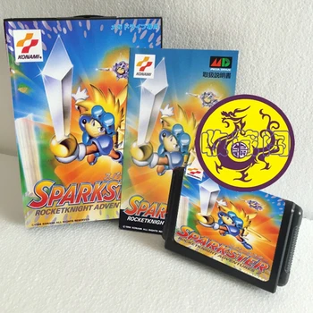 Sparkster Rocketknight Adventures 2 с Коробкой и Ручным Картриджем для 16-битной Игровой карты Sega MD MegaDrive Genesis System