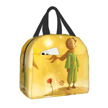 The Little Prince-Bolsa de almuerzo con aislamiento térmico para mujer, bolso de mano portátil para el trabajo, caja de comida m