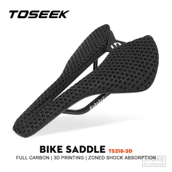 TOSEEK 3D Печатное Велосипедное Седло Из Углеродного Волокна Сверхлегкий Полый Удобный Дышащий MTB Горный Шоссейный Велосипед Запчасти Для Велосипедного Сиденья