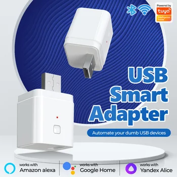 Tuya Smart USB Adapter Switch 5V2A WiFi Адаптер Питания Зарядная Головка Приложение Голосовое Управление Синхронизацией Поддержка Alexa Google Assistant