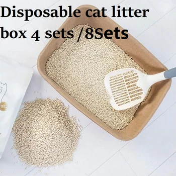 Vealind Одноразовый Ящик для кошачьего туалета, Большая Коробка для сухой и влажной дезодорации, Экологическая Коробка для кемпинговых кошек