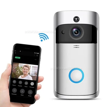 Wi-Fi дверной звонок Камера Умный WI-Fi видеодомофон Дверной звонок Видеозвонок для квартир ИК-сигнализация Беспроводная камера безопасности Дверной звонок