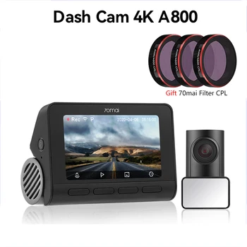 xiaomi 70mai Dash Cam A800 Встроенный GPS ADAS 140FOV 70mai Камера Автомобильный Видеорегистратор A800 24H Парковочный Монитор Поддержка Камеры заднего вида или салона
