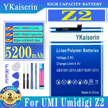 YKaiserin Z 2 Сменный аккумулятор емкостью 5200 мАч для UMI Umidigi Z2 High Capacity Battery + номер трека