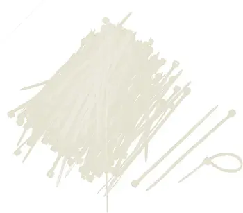 yoeruyo 80 мм x 2 мм Самоблокирующийся Нейлоновый пластиковый кабель, Проволочная стяжка на молнии, белый 1000шт