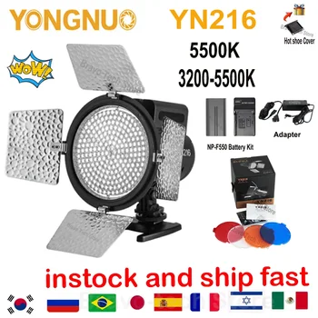 YONGNUO YN216 LED YN-216 5500k/3200 ~ 5600K Photography Light Video с 4 Панелями Цветовой Температуры Для Цифровых Зеркальных Камер Canon Nikon