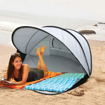 Автоматическое использование 1-2 человек Хорошее качество 190T Солнцезащитное укрытие для пляжных игр Палатка для кемпинга