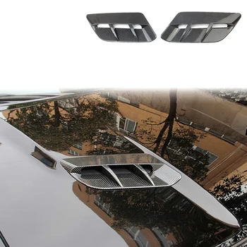Автомобильная Карбоновая Накладка на Вентиляционное отверстие капота двигателя для Dodge Challenger 2015-2020 Автомобильные Аксессуары