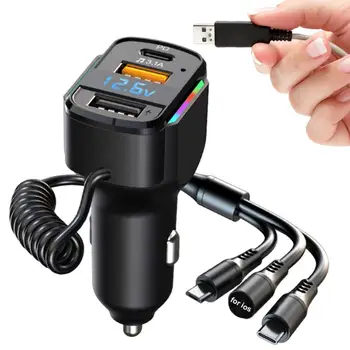 Адаптер автомобильного зарядного устройства USB Простая установка Адаптер мини-зарядного устройства Быстрая зарядка автомобильного зарядного устройства 3 в 1 Pd USB Быстрая зарядная головка для авто