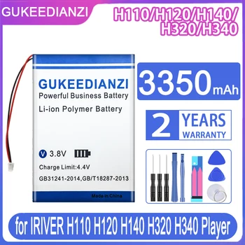 Аккумулятор GUKEEDIANZI 3350 мАч для IRIVER H110 H120 H140 H320 H340 Батарейки для плеера + Бесплатные инструменты