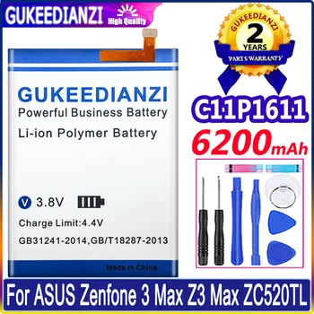 Аккумулятор GUKEEDIANZI 6200mAh C11P1611 Для ASUS Zenfone 3 Max Z3 Max ZC520TL X018DC ZB570TL X008DB PegASUS 3 X008 X008D Z01B