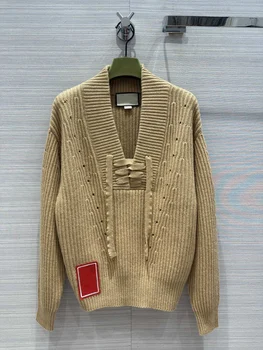 Американский элегантный ретро-свитер с V-образным вырезом и кашемировым свитером, не выбирающий человеческую версию верхней части тела для огромного похудения7.3