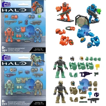 Аниме Mega Bloks Halo Infinite Bazaar Battleground, Решающая сила, фигурка, Собранные строительные блоки, Аксессуары, Подарки