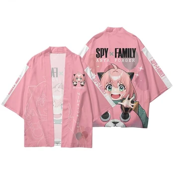 Аниме Spy X Family Yor Anya Loid Forger Кимоно с 3D принтом Хаори, Летняя рубашка, пальто, Накидка для взрослых, детский костюм для косплея