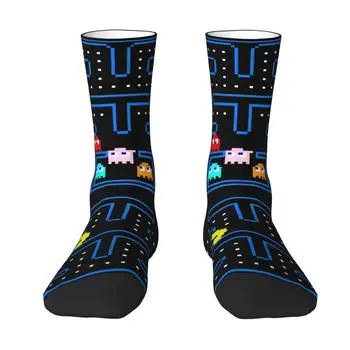 Аркадная игра PacMan Dress Socks Мужские Женские Теплые носки для команды Fashion Geeks Doodle Games