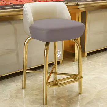 Бархатный Роскошный барный стул Banks в скандинавском стиле, Белый барный стул для парикмахера, Высокий табурет Sgabelli Da Bar Home Bar Chair YX50BC