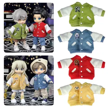 Бейсбольная куртка, пальто для кукол Obitsu 11 Ob11, одежда для кукол-животных, аксессуары для одежды для кукол 1/12 Bjd, кардиган в стиле колледжа