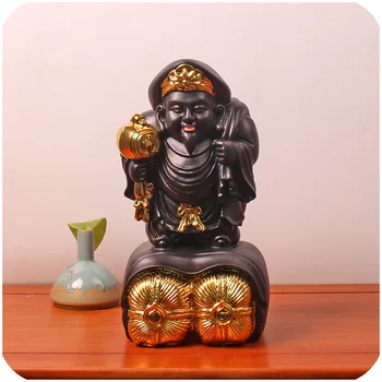 Большой Черный Красный Золотой Бог, 12-дюймовый Черный Бог богатства, Тантрический Домашний Орнамент Будды, Домашний декор Махакалы, Фигурка Статуэтка