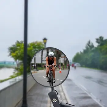 Велосипедное зеркало заднего вида, выпуклое, с антибликовым покрытием, черное Зеркало для шоссейного велосипеда, зеркало на руле для велосипеда, вращающееся на 360 градусов, для руля велосипеда