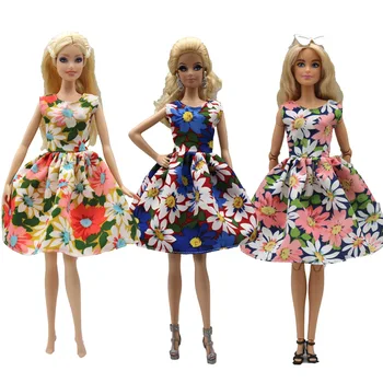 Вечернее платье с цветочным рисунком 1/6 BJD Кукольная одежда для Барби Одежда для Барби Платья 11,5 