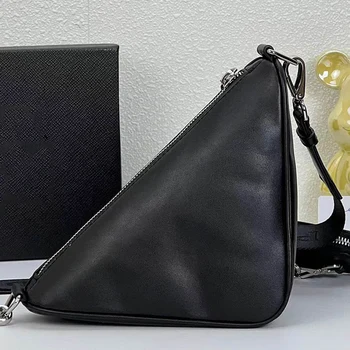 Винтажная кожаная многофункциональная треугольная сумка с тиснеными буквами, женская новая сумка для матери и ребенка, модная диагональная сумка через плечо