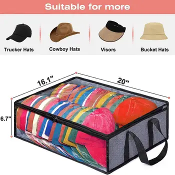 Вместительная сумка для хранения шляп Сумка для хранения шляп с прочными ручками для организации Защиты до 40 бейсбольных кепок дома или в путешествии