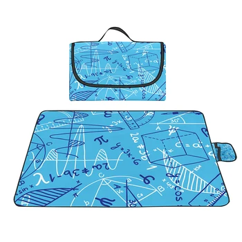 Водонепроницаемые складные одеяла для пикника, пляжные одеяла, водонепроницаемые, защищенные от песка, Большие уличные одеяла для травы (математическая формула)