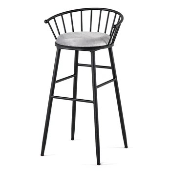 Высокий табурет, барный стул из кованого железа, ретро-стол и комбинированные легкие табуреты с роскошной спинкой в индустриальном стиле