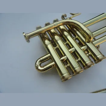 Высококачественная труба Баха, 4 клавиши, духовой инструмент с жестким футляром, мундштуком, тканью и перчатками, покрытый золотым лаком