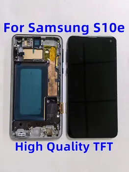 Высококачественный TFT-дисплей Samsung Galaxy S10e G970F G970U с Сенсорным экраном в Цифровом виде в Сборе с Рамкой, распознавание лиц
