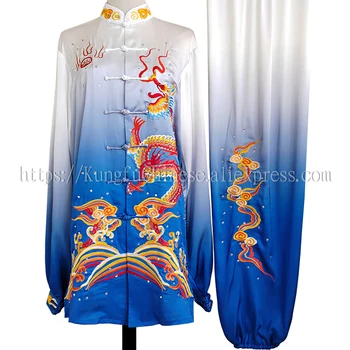 Вышивка дракона Китайская форма ушу Одежда кунг-фу Одежда Тайчи одежда тайцзи для костюма мужчины женщины взрослые дети мальчик девочка