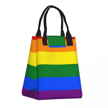 Гей-прайд ЛГБТ с Радужным флагом, Термоизолированная сумка для ланча, Женская сумка для ланча ЛГБТК Лесбиянок, Переносная сумка для ланча, коробка для хранения Бенто для пикника
