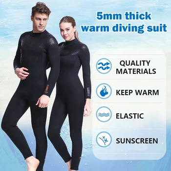 Гидрокостюмы SCR диаметром 5 мм, водолазный костюм, цельный костюм для серфинга на молнии YKK сзади