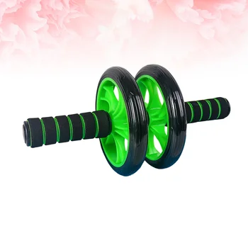 Двойное роликовое колесо Ab, тренажер для мышц живота, немое колесо для фитнеса, инструмент для упражнений с противоскользящей ручкой и коврик для йоги для фитнеса