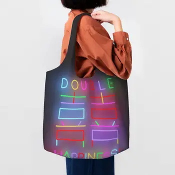 Двойное счастье, сумка для покупок, женская уличная настенная живопись, Элдридж, Холщовая сумка для покупок, сумки большой емкости