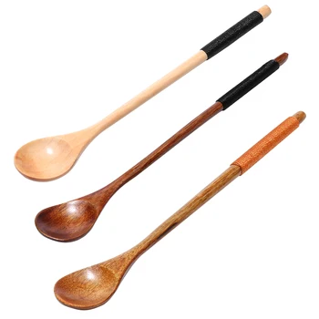 Деревянная ложка для рисового супа с длинной ручкой, ложка для кухонной утвари, инструменты для приготовления пищи