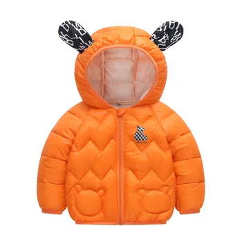 Детская одежда 0-4 лет 2023, осенняя куртка на молнии с капюшоном и ушками Медведя из мультфильма, легкое пальто для мальчиков и девочек, детская верхняя одежда, костюм
