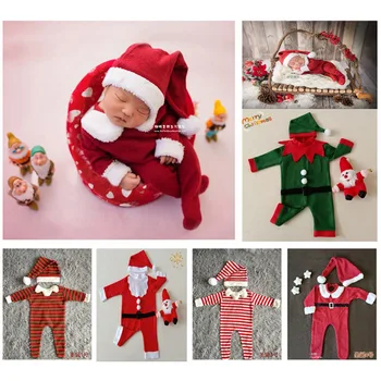 Детская одежда, реквизит для фотосъемки новорожденных, Комбинезон, Рождественская одежда для фотосъемки, Аксессуары для студийных съемок.