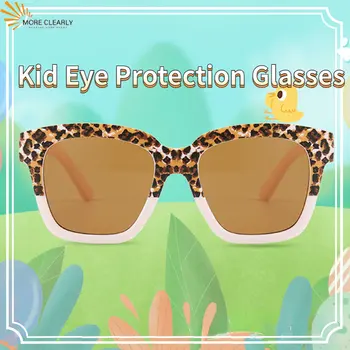 Детские модные винтажные Леопардовые двухцветные солнцезащитные очки UV400 для девочек, солнцезащитные очки для защиты от солнца на открытом воздухе, Детские очки для защиты глаз