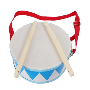 Детский барабан, деревянная игрушечная ударная установка с ремнем для переноски, палочка для детей, подарок для малышей для развития детского ритма