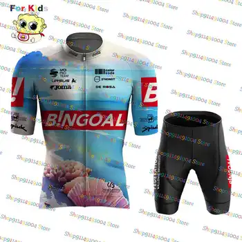 Детский комплект из джерси для велоспорта Bingoal 2023, детская одежда с коротким рукавом, дорожные рубашки, Велосипедная одежда MTB, Майо