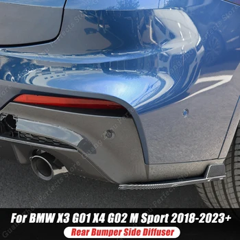 Для BMW X3 G01 X4 G02 M Sport 2018-2023 + Черный Глянец Заднего Бампера Автомобиля, Спойлер Canards, Диффузор, Сплиттер, Защита От Царапин