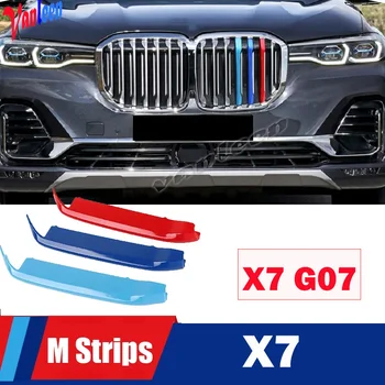 Для BMW X7 Серии G07 2019-2022 Автомобильный 3D M Стайлинг Отделка решетки Радиатора Накладки на бампер Полоски Наклейки Внешние Аксессуары Декор