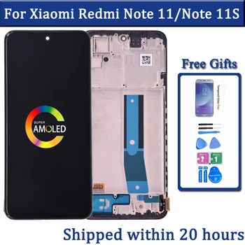 Для Xiaomi Redmi Note 11 ЖК-дисплей Note 11 2201117TG Сенсорный Стеклянный Экран Дигитайзер Для Redmi Note 11S ЖК-дисплей С Рамкой