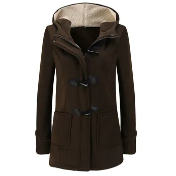 Женская куртка с длинным рукавом, осень-зима, теплый пуловер с длинным рукавом, блузка, пальто с капюшоном в Корейском стиле, однотонное женское пальто 2023 года выпуска