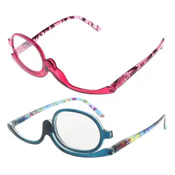 Женские очки для макияжа и чтения с возможностью поворота, очки для макияжа с откидной крышкой, дальнозоркость от + 1,00 до + 4,0