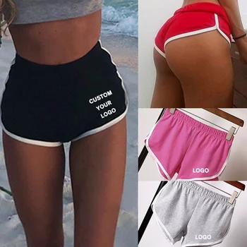Женские спортивные шорты с логотипом на заказ, женские летние узкие шорты розового, черного, серого цвета, повседневные женские короткие брюки с эластичной резинкой на талии