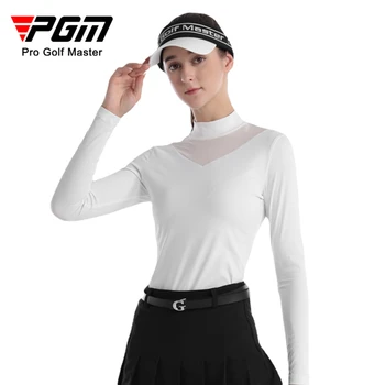 Женские футболки для гольфа с длинным рукавом PGM, верхняя спортивная ткань, мягкая, дышащая и удобная YF611