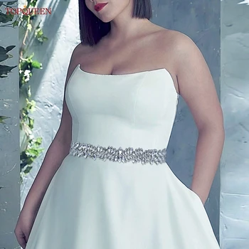 Женский пояс TOPQUEE, роскошный атласный пояс невесты со стразами, женский атласный пояс, свадебное платье и аксессуары для платья S81