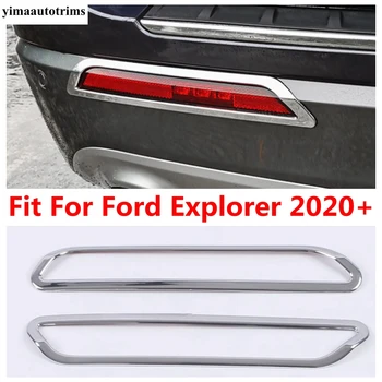 Задний Задний Бампер Противотуманные Фары Рамка Фонарей Декор Крышка Отделка ABS Хром/Углеродное Волокно Аксессуары Для Ford Explorer 2020 - 2023
